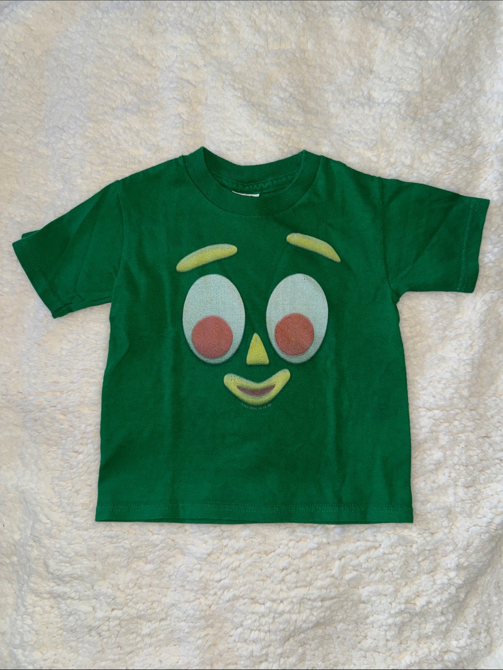 GUMBY Kids Green Short-Sleeve Tee with Playful Face Graphic